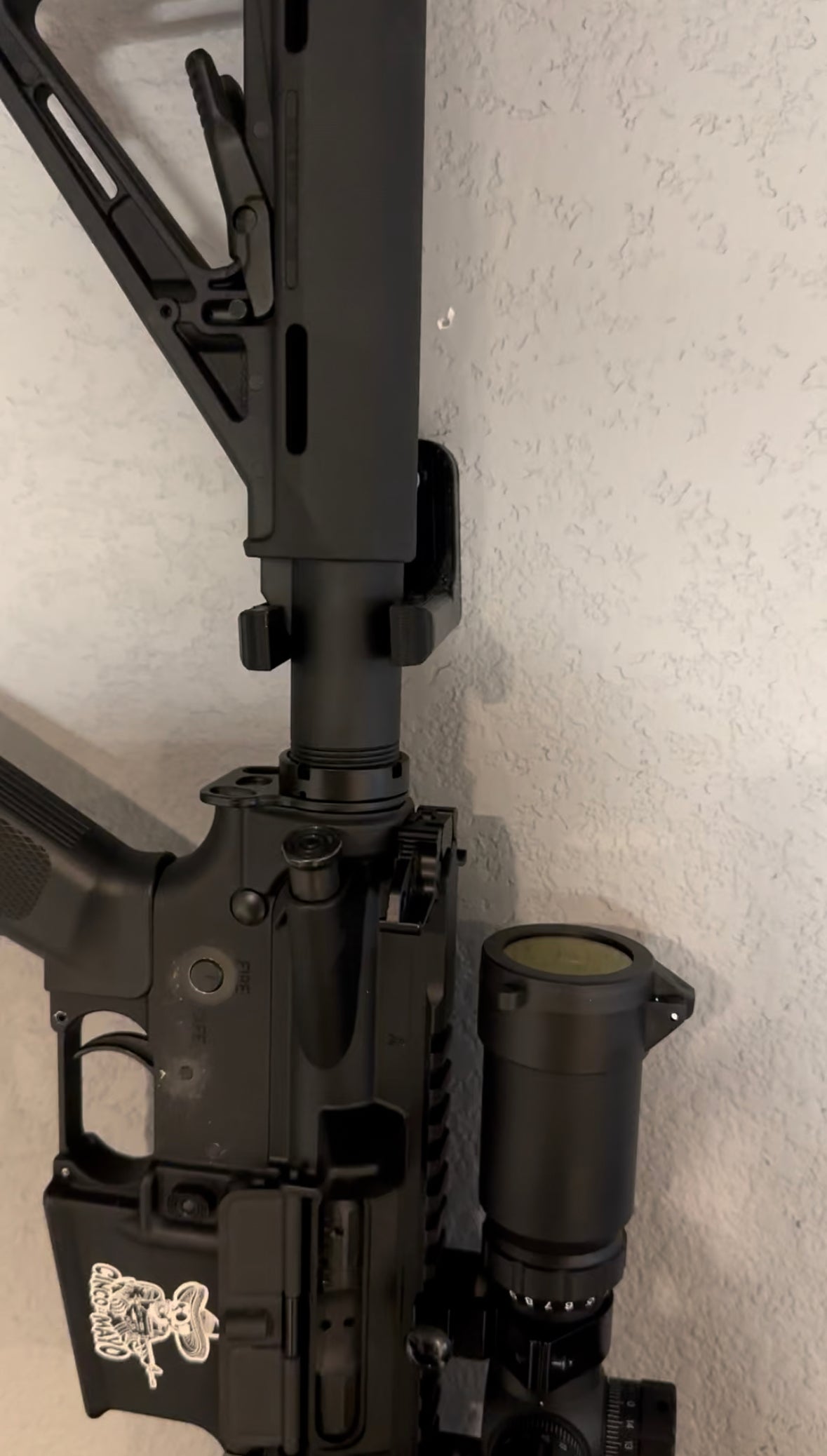 Bunker Prints AR 15 Buffer Tube Mount - Wall | Rifle Holder Storage Rack
