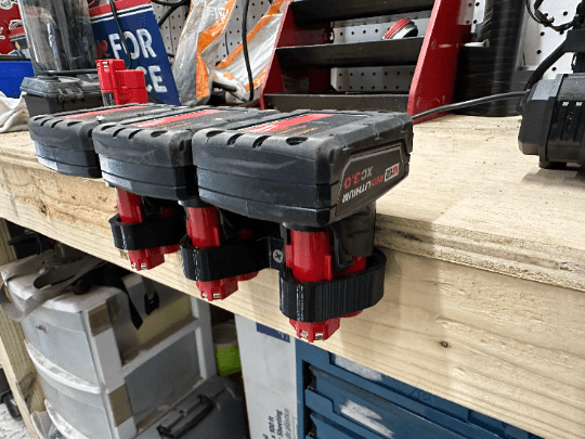 Milwaukee 12V Battery Holder | Milwaukee Battery Mount 12V | Milwaukee Battery | Milwaukee M12 Battery Rack - Bunker Prints
