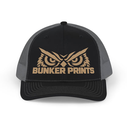 Bunker Prints Owl Logo Snapback Trucker Cap