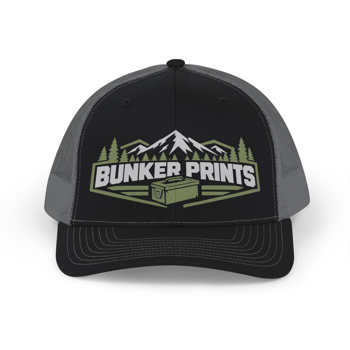 Bunker Prints Mountain Badge Snapback Trucker Cap
