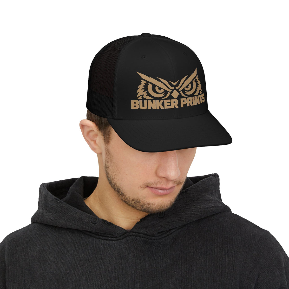 Bunker Prints Owl Logo Snapback Trucker Cap