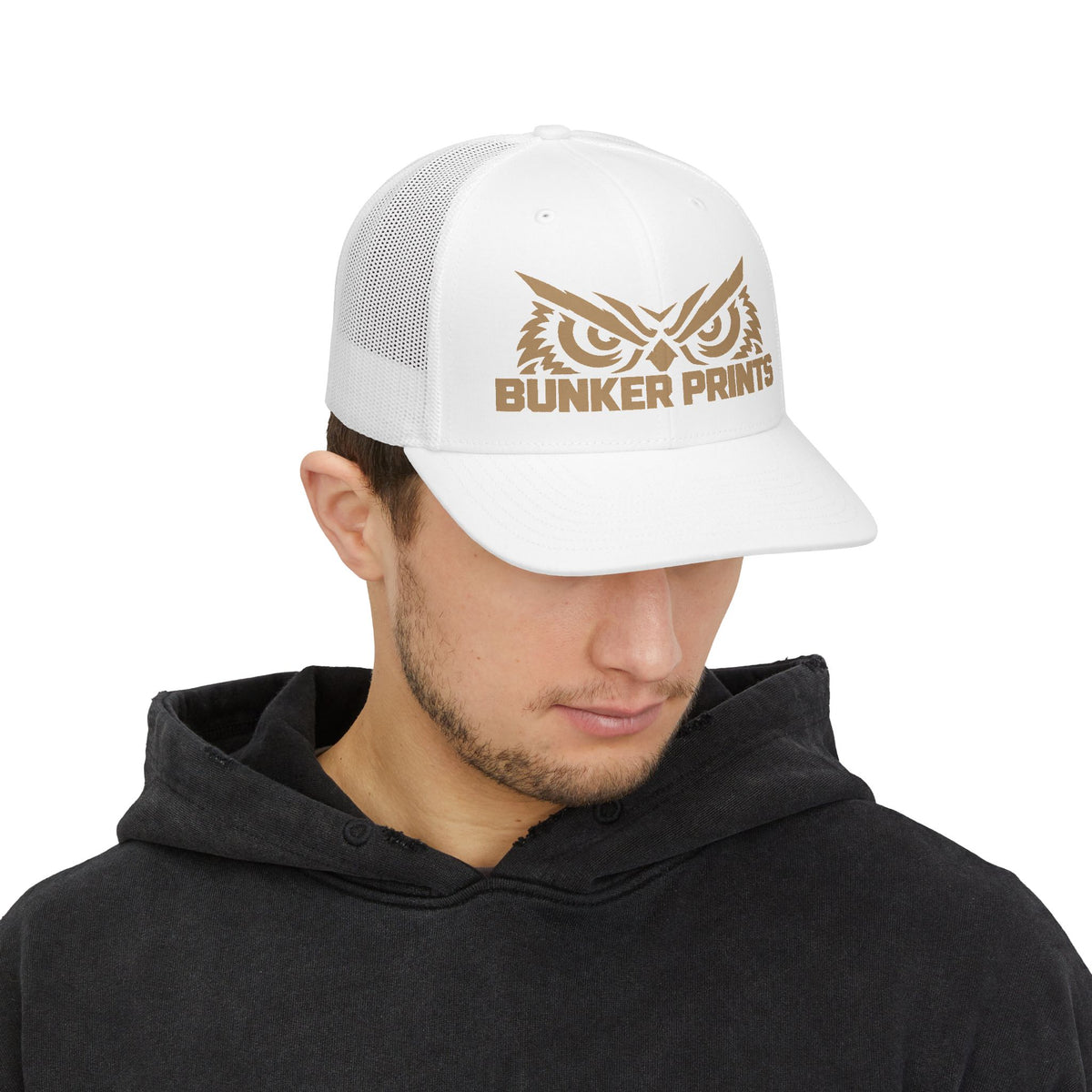 Bunker Prints Owl Logo Snapback Trucker Cap