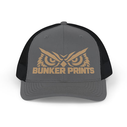 Bunker Prints Owl Logo Snapback Trucker Cap
