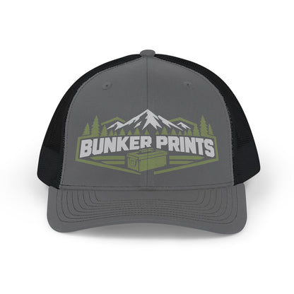 Bunker Prints Mountain Badge Snapback Trucker Cap