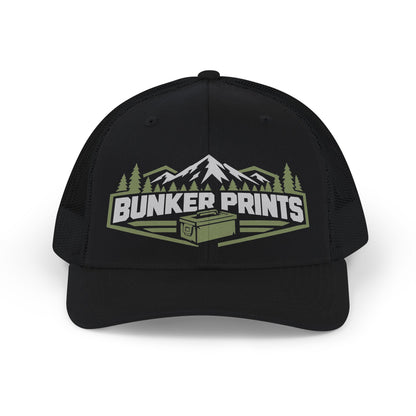 Bunker Prints Mountain Badge Snapback Trucker Cap