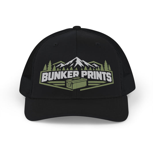 Bunker Prints Mountain Badge Snapback Trucker Cap