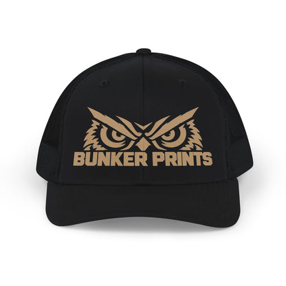 Bunker Prints Owl Logo Snapback Trucker Cap