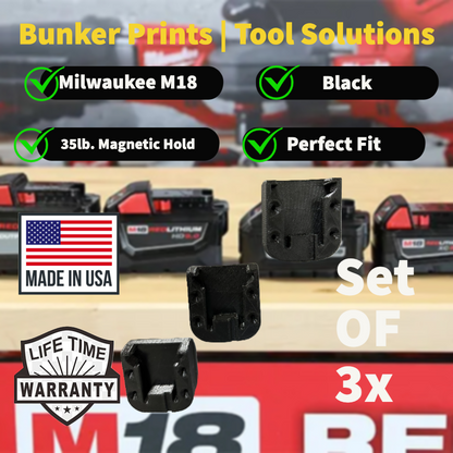 Milwaukee M18 Magnetic Battery Mount / Holder  (3 Pack)